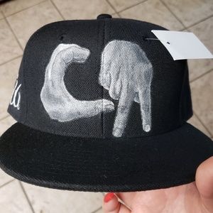 Hand painted CA California hat